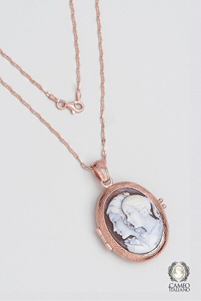 So CHIC... Cameo Italiano 18 Ayar Rose Altın Kaplama 50 Cm Gümüş Tasarım Kolye