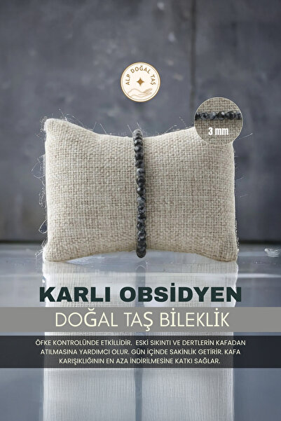 Alp Doğal Taş Karlı Obsidyen 3-mm Doğaltaş
