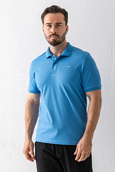 JB John Borners Ανδρικό μπλουζάκι με γιακά πόλο με εμπριμέ βαμβακερό μπλουζάκ...