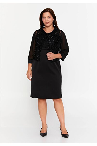 MAXXE 5937CPY KISA KREP PAYET ELBİSE