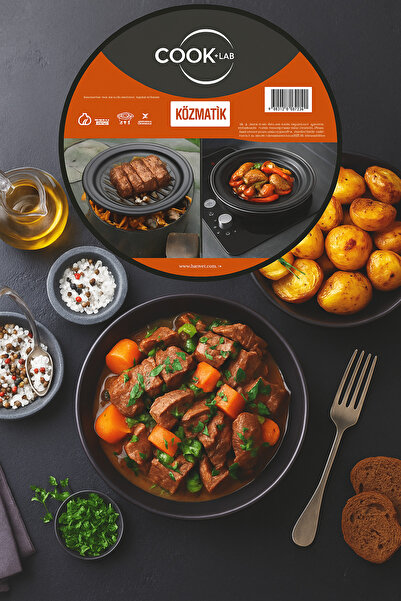 COOK-LAB 42 Cm Siyah Parlak Emaye Yuvarlak Fırın Tepsisi Ve Közmatik Pratik E...