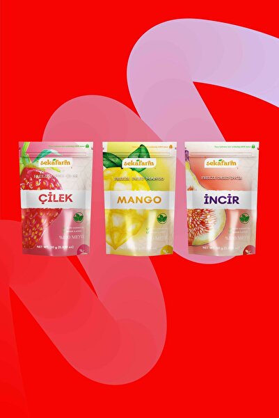 sekafarm مجموعة فواكه صيفية مكونة من 3 قطع من رقائق الفاكهة والفواكه المجففة بالتجميد