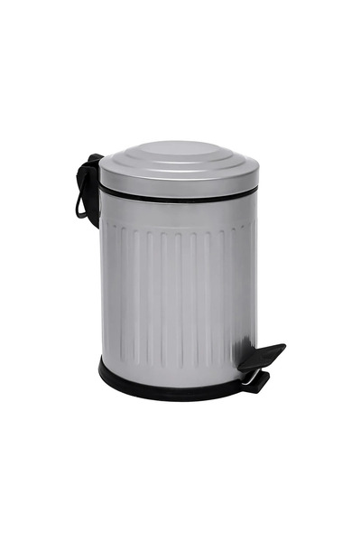 Eforeca Vintage Çöp Kovası Çizlili Gri 5 Lt