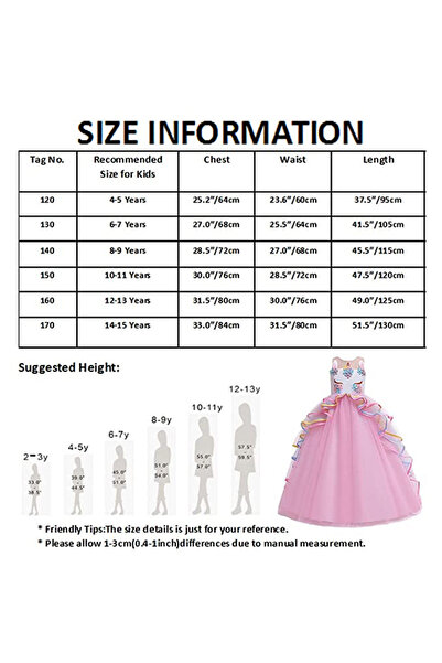 Generic Unicorn Princess Costume Birthday Celebration Party Dance Show Masquerade Costume With Hairband