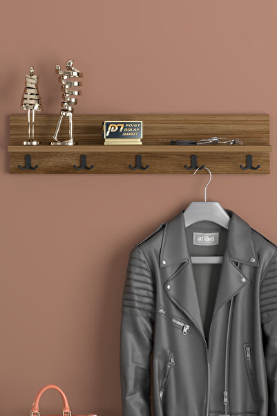 PDMPOİNT DOLAP MARKET Vega Duvar Askılığı Portmanto - Ahşap Desen