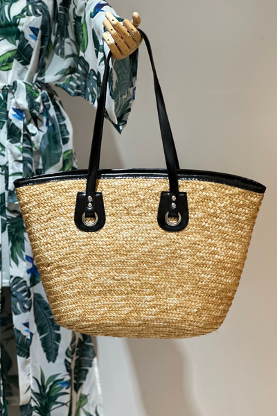 Remsa Mayo Basket Weave Straw Bag Τσάντα παραλίας μεγάλου μεγέθους 024 Μπεζ