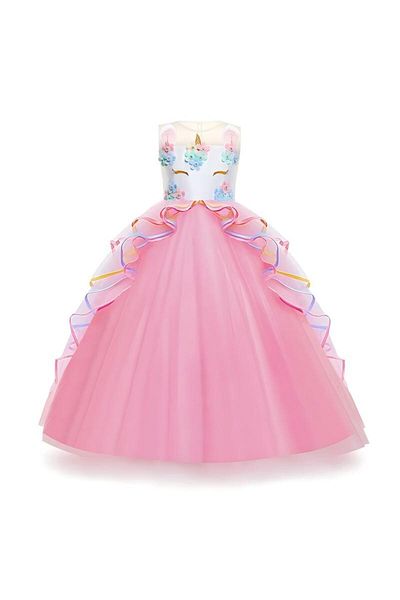 Generic Unicorn Princess Costume Birthday Celebration Party Dance Show Masquerade Costume With Hairband