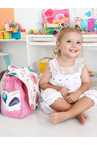 m montefair 0-7 Yaş Pembe Çocuk Sırt Çantası 25x22x15 - Su Geçirmez - Günlük