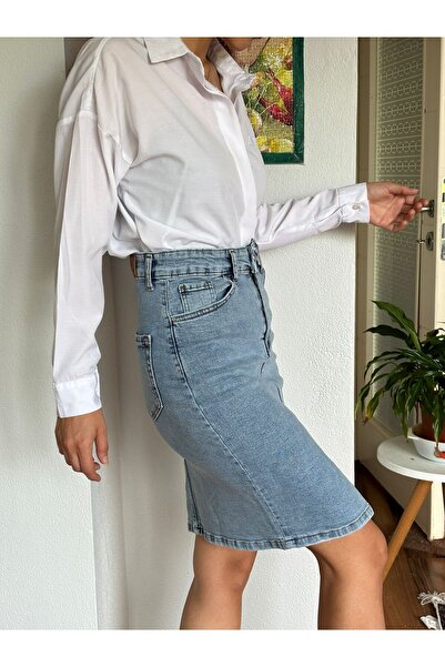 Noa Noa Fusta de bază dreaptă elastică din Lycra