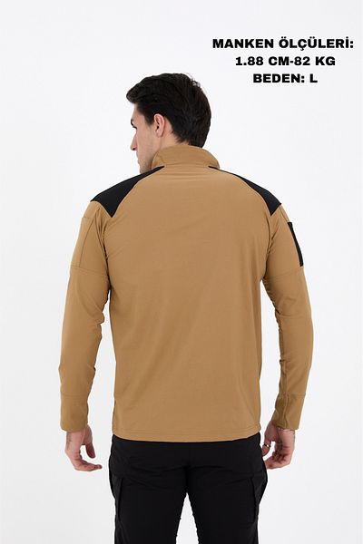 Camp Scoutland Тактически суитшърт Camp137 Outdoor Tactical, водоотблъскващ, за мъже, цвят горчица