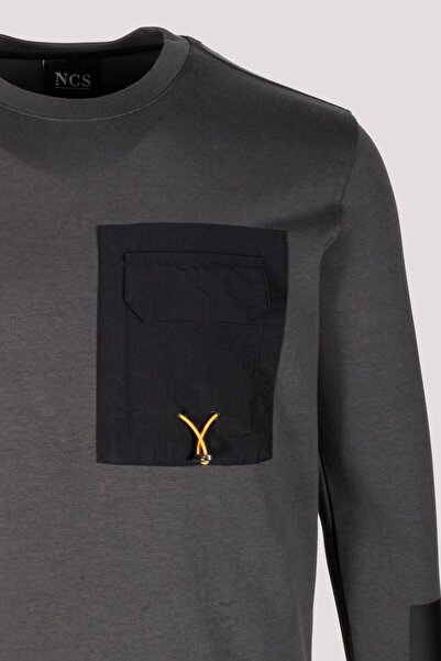 NCS Men's Sweatshirt Smoked Front Pocket Detailed Relaxed Fit Double Face Crewneck NCS JEANS 1640