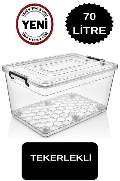 DEEMBRO 70 Lt Wheeled Storage Box 70 Lt Wheeled Storage Container Large Storage Box 41*60*39 cm