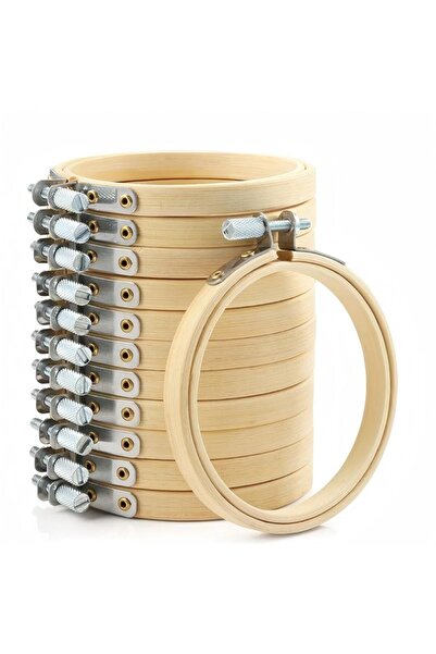 Generic مجموعة بكرات خشبية خام بدون مسامير، مكونة من 12 قطعة، ماسك أحلام ودائرة حياكة مكرمية، مقاس 3 بوصات