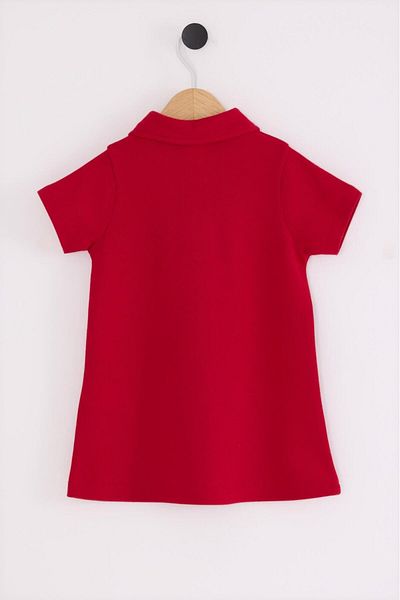 U.S. Polo Assn. Polo collar 100% cotton girl's pique dress