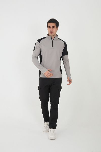 Camp Scoutland Тактически суитшърт Camp138 Outdoor Tactical, водоотблъскващ, за мъже, черен, с покритие от камък