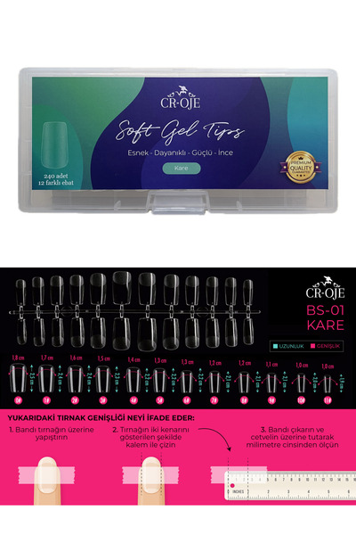 CROJE KALICI OJE Soft Gel Tips - Kare