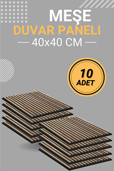 dekobase Meşe (10 ADET) 40x40cm Yeni Nesil Akustik Ahşap Duvar Paneli