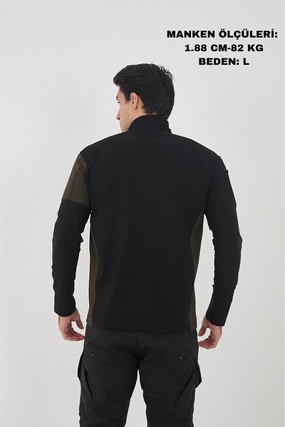 Camp Scoutland Тактически суитшърт Camp138 Outdoor Tactical, водоотблъскващ, за мъже, черно-каки