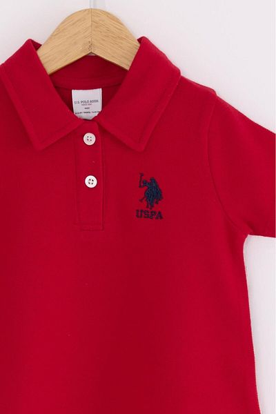 U.S. Polo Assn. Polo collar 100% cotton girl's pique dress