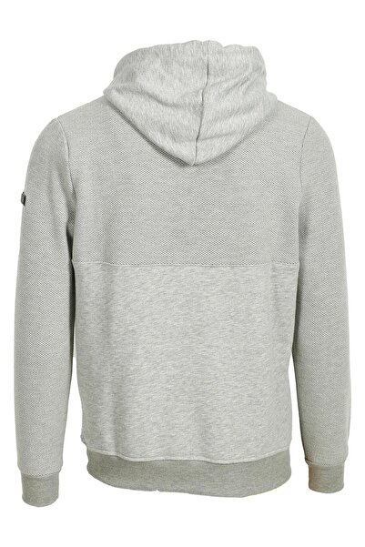 NCS Men's Gray Knitted Patterned Slim Fit Hooded Sweatshirt Jeans 1612