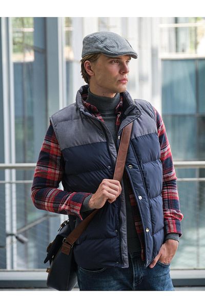 NCS Men's Vest Navy Blue Slim Fit Wind and Water Repellent Thermo Inner Lined Breathable Vest Jeans 4514