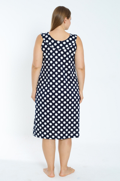 İntensive Plus Size Polka Dot Strap Women's Dress with Pockets