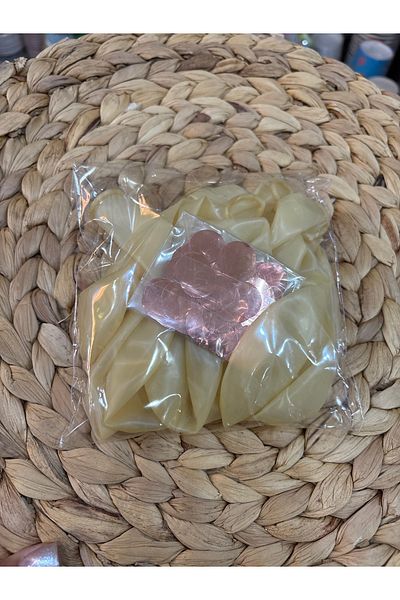 Deniz Party Store Rose Gold Transparent Confetti Balloon 10 Pieces