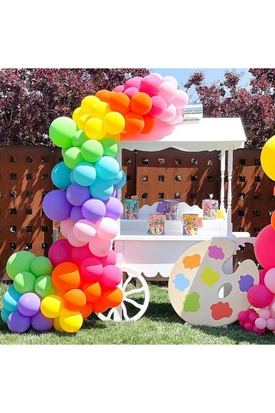 Deniz Party Store Rainbow chain balloon set 71 pieces