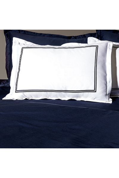 Madame Coco Jacinthe Doppeltes besticktes Bettbezug-Set – Satin – Yacht-Kollektion