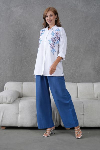 BURRASCA Embroidered Stone Linen Suit