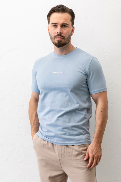 JB John Borners Ανδρικό μπλουζάκι με λαιμόκοψη John Borners με ψηφιακή εκτύπωση γαλάζιο - 2020-4