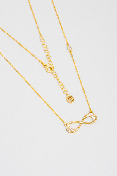 So CHIC... Sonsuzluk Figürlü 18 Ayar Sarı Altın Kaplama Gümüş Kolye