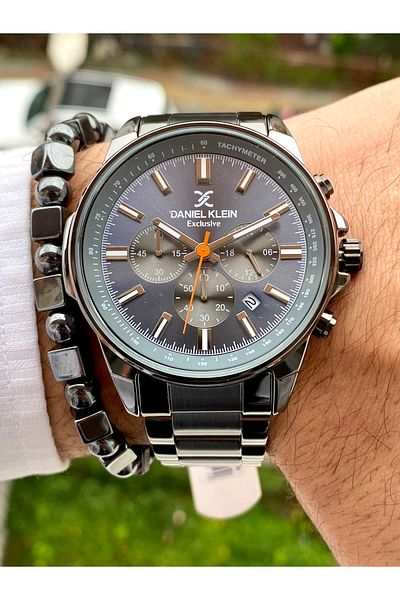 Daniel Klein Steel Cord Men's Wrist Watch+Bracelet