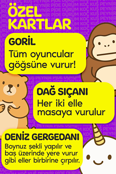 Molfy Çabuk Reflex Kutu Oyunu Dürüm Koç Kuş Peynir Pide Kart Oyunu Oyun Parti Eğlence Aile Arkadaş Oyunu