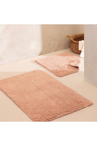 Madame Coco Cameo 2-teilige Badematte aus Baumwolle – Puder – 60 x 100 cm