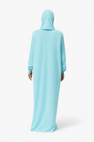 DAKKA KADİMA Prayer Dress 100% Cotton One Piece Patterned Turquoise