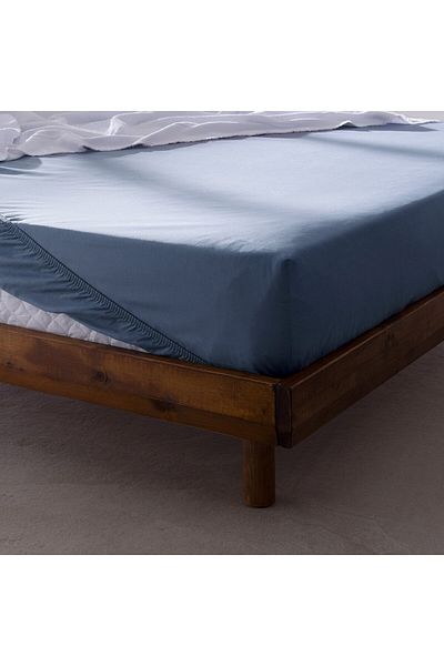 Madame Coco Manon Doppel-Spannbettlaken, 100 % Baumwolle, Ranforce, Dunkelblau