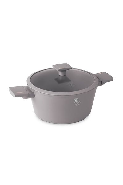 Berlinger Haus Pot With Lid 24 Cm Taupe Bh 8101, Gray, Titanium Coating