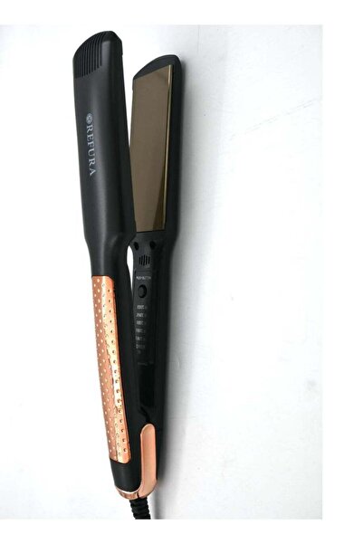 REFURA مكواة فرد الشعر السيراميكية مع ضبط درجة الحرارة حتى 220 درجة - لون أسو...