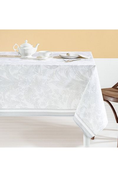 Madame Coco Bernice Polycotton-Tischdecke – Grau – 160 x 200 cm