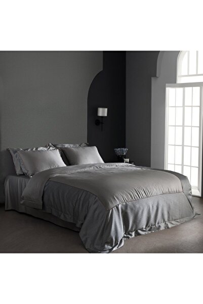 Madame Coco Calore Doppeltes Bambus-Satin-Bettbezug-Set - Grau