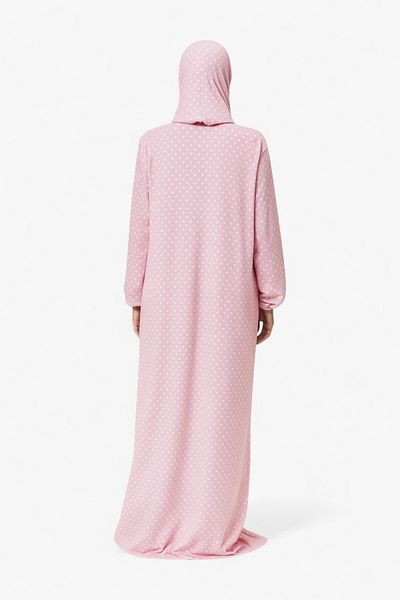 DAKKA KADİMA Prayer Dress 100% Cotton One Piece Patterned Pink