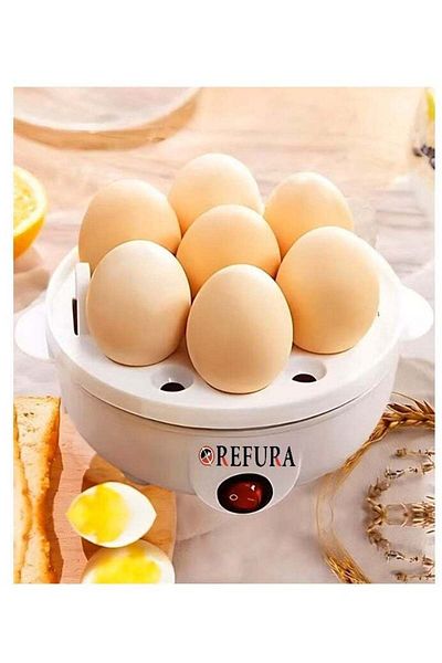 REFURA Egg Steamer | Egg Boiler | Egg Cooker | With 7 Egg Holder | Auto Shut-Off | Transparent Cover