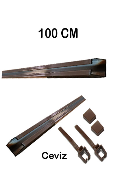 PERDE Mix 100 Cm Rustik Perde Askısı Için Alüminyum Ray (TEKLİ KORNİŞ) Kelepç...