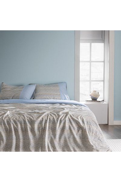 Madame Coco Burnel Bettwäsche-Set, Doppelbett, 100 % Baumwolle, Madame Coco Crep, bedruckt, Blau/Beige