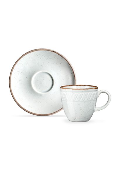 Madame Coco Antikes Set mit 6 Kaffeetassen - Grau