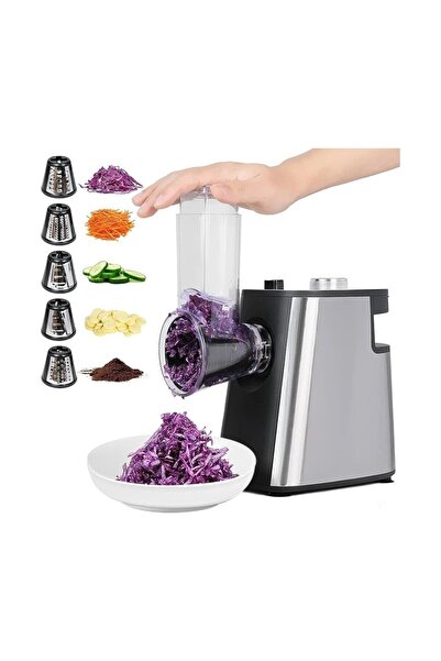 toshi 5 Başlıklı Elektrikli Çok Fonksiyonlu Sebze ve Meyve Doğrayıcı Rende - ...