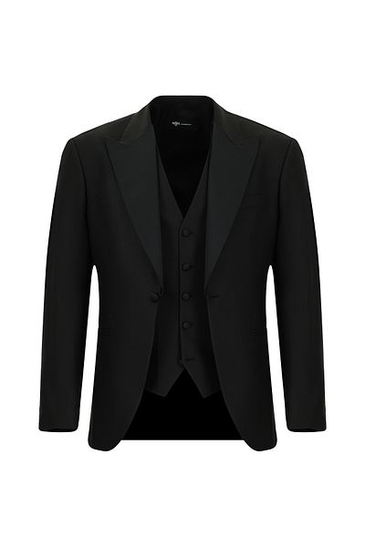 Kiğılı Slim Fit Slim Fit Pointed Collar Tuxedo & Groom Suit with Vest