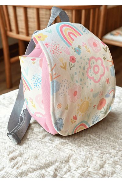 m montefair 0-7 Years Old Lavender Flower Patterned 101 Children's Backpack 25X22X15 - Colorful and Functional Design