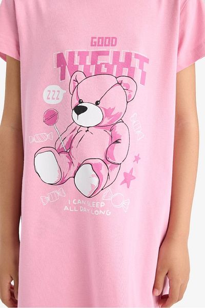DeFacto New Season Girl's Printed Short Sleeve Nightdress